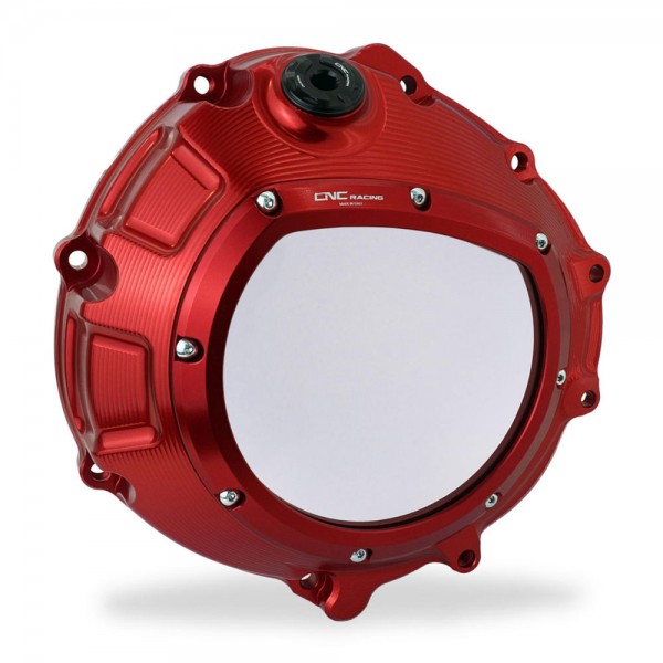 CNC RACING CLEAR CLUTCH COVER RED FOR BMW S1000 RR 2012-2013 PART # CA800RR