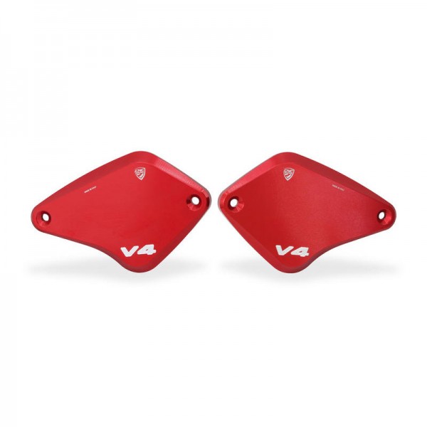 CNC RACING OIL RESERVOIR CAPS RED FOR DUCATI DIAVEL V4 2023-2024 PART # KT560R