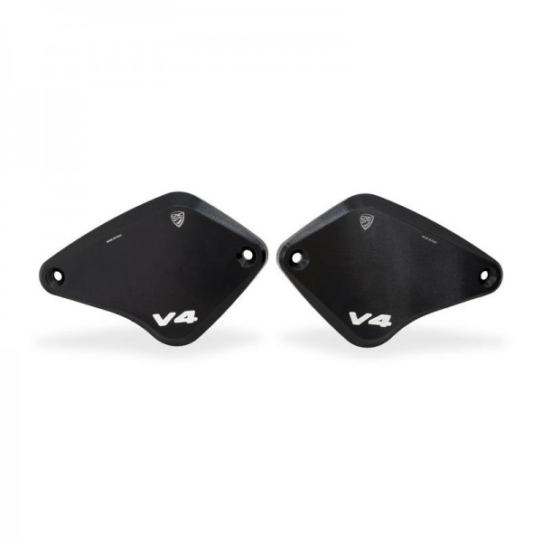 CNC RACING OIL RESERVOIR CAPS BLACK FOR DUCATI DIAVEL V4 2023-2024 PART # KT560B