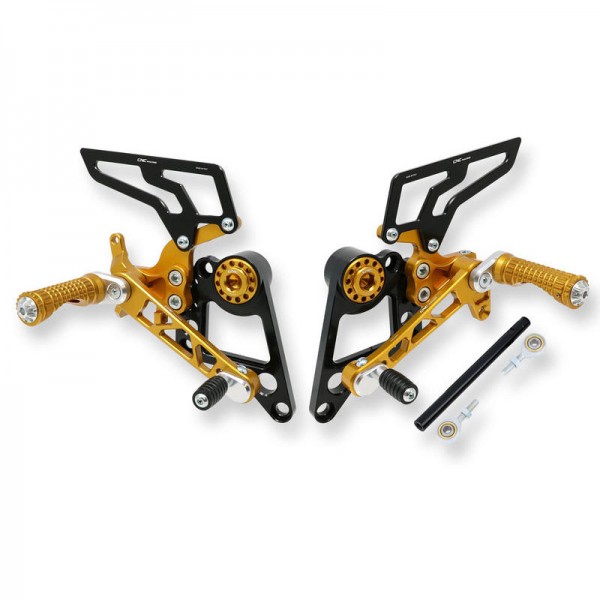 CNC RACING REAR SETS GOLD FOR DUCATI MONSTER 1100 EVO 2011-2012 PART # PE100G