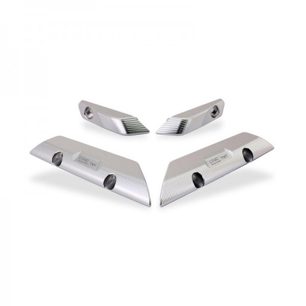 CNC RACING WINGLETS BLANKING CAPS SILVER FOR DUCATI STREETFIGHTER V4 1100 2020 PART # WP100S