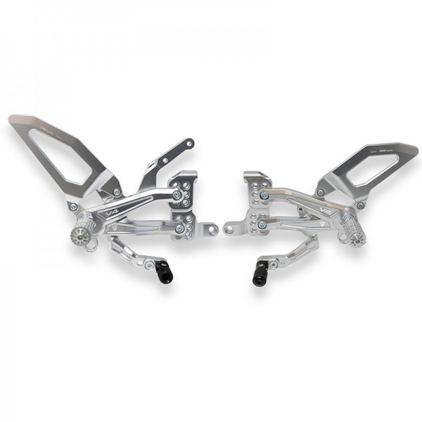 CNC RACING REARSETS SILVER FOR DUCATI STREETFIGHTER V4 1100 2020 PART # CNC-PE409S