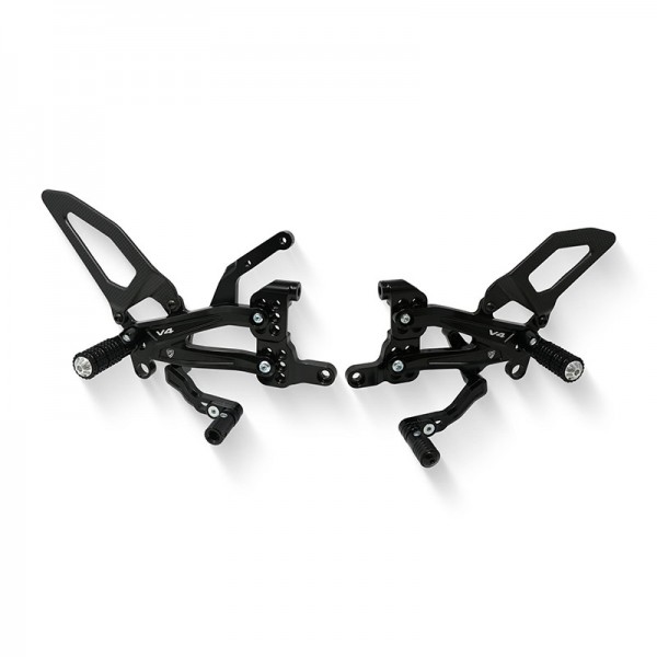 CNC RACING STREETFIGHTER V4 REARSETS BLACK PART # PE410B