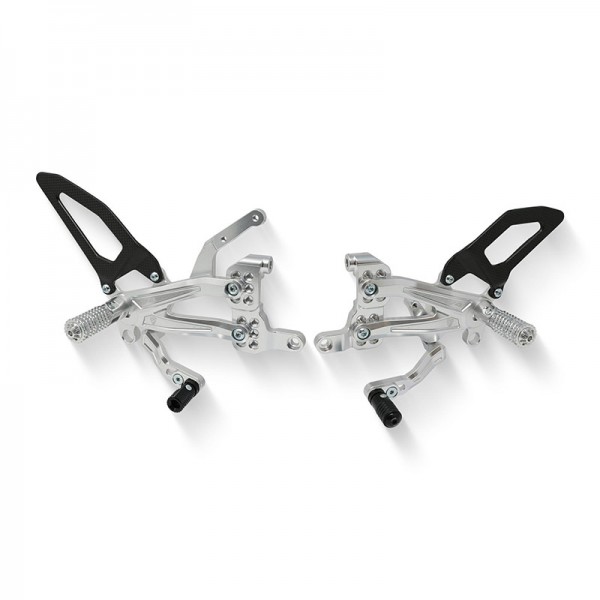 CNC RACING STREETFIGHTER V4 REARSETS SILVER PART # PE410S