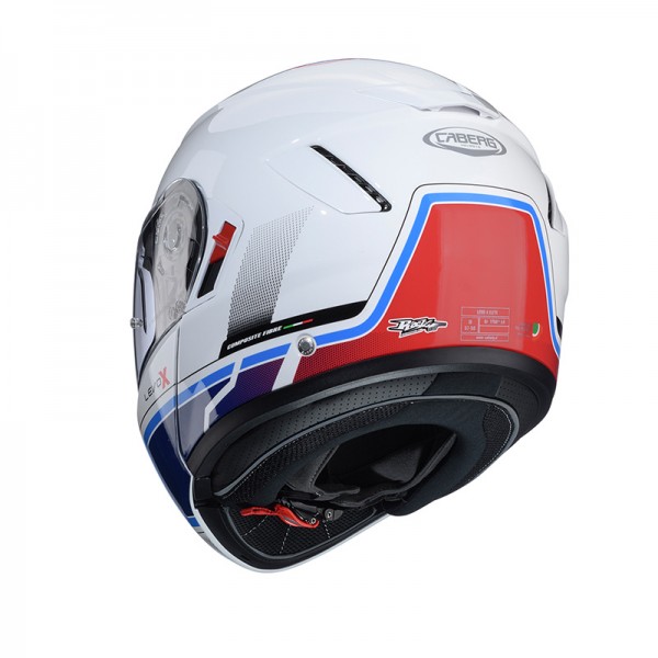 CABERG LEVO X ELITE MODULAR WHITE RED BLUE HELMET