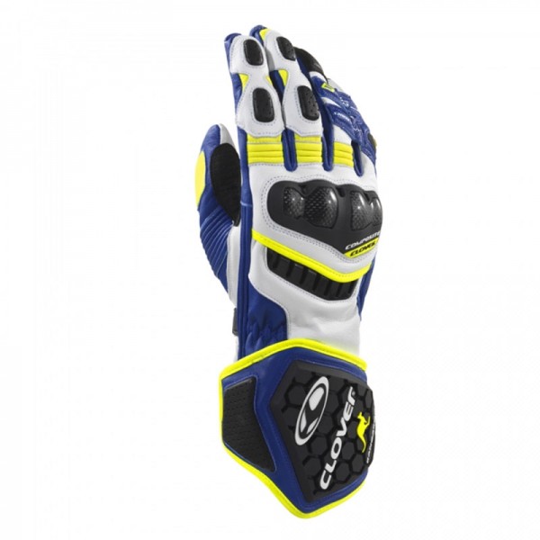 Clover Rs-9 Race Replica White Blue Yellow Gloves