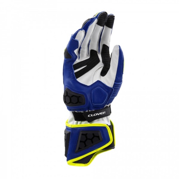 Clover Rs-9 Race Replica White Blue Yellow Gloves