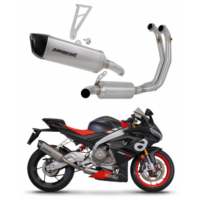 DOMINATOR HP6 + DB KILLER MEDIUM EXHAUST SYSTEM HEADERS SILENCER TITANIUM FOR APRILIA RS 660 2020 - 2024 PART # AP041DEXFT
