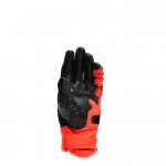 DAINESE 4-STROKE 2 BLACK/FLUO-RED LEATHER GLOVES