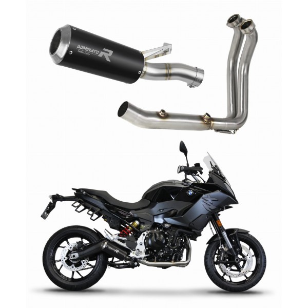 DOMINATOR GP BLACK + DB KILLER MEDIUM EXHAUST SYSTEM HEADERS FOR BMW F900XR 2020 - 2024 PART #  BW114DCBLFS