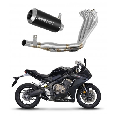 DOMINATOR GP BLACK + DB KILLER MEDIUM HEADERS EXHAUST SYSTEM FOR HONDA CBR 650 R 2019 - 2023 PART # HO103DCBL
