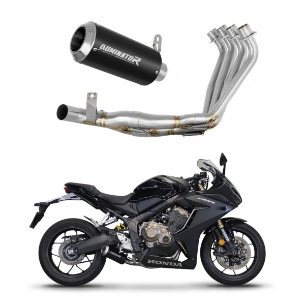 DOMINATOR GP BLACK + DB KILLER MEDIUM HEADERS EXHAUST SYSTEM FOR HONDA CBR 650 R 2019 - 2023 PART # HO103DCBL