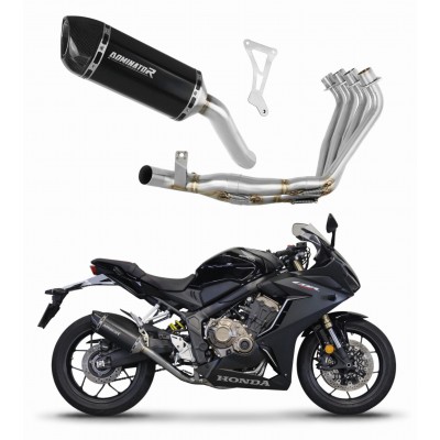 DOMINATOR HP1 BLACK + DB KILLER MEDIUM HEADERS EXHAUST SYSTEM FOR HONDA CBR 650 R 2019 - 2023 PART # HO104DFBL