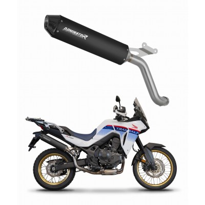 DOMINATOR MX2 BLACK + DB KILLER EXHAUST FOR HONDA XL 750 TRANSALP 2023 PART # HO120DFBL