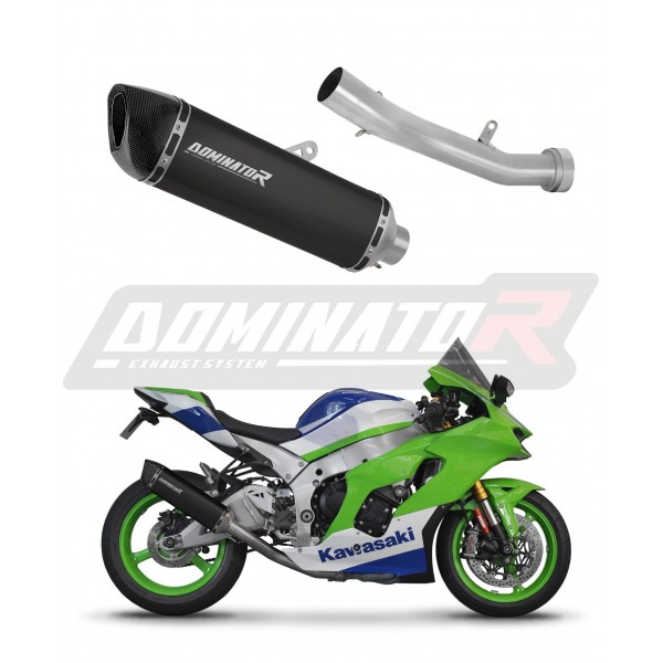 DOMINATOR HP6 BLACK + DB KILLER EXHAUST FOR KAWASAKI ZX10R / RR 2021 - 2024 PART # KA084DFBL