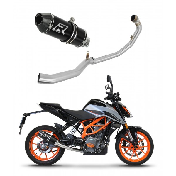 DOMINATOR HP3 BLACK + DB KILLER MEDIUM HEADERS EXHAUST SYSTEM FOR KTM 390 DUKE 2021 - 2023 PART # KT064DFBL
