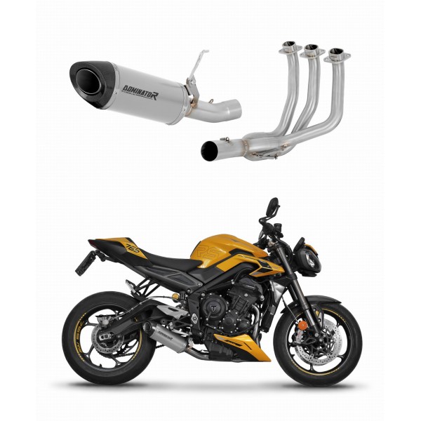 DOMINATOR HP8 + DB KILLER EXHAUST SYSTEM HEADERS TRIUMPH STREET TRIPLE 765 S / R / RS 2023 - 2024 PART # TR023DFT