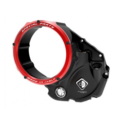 DBK 3D EVO CLUTCH COVER BLACK RED FOR DUCATI HYPERMOTARD 821 2013-2015 PART # CCDV05DA