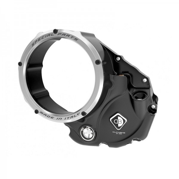 DBK 3D EVO CLUTCH COVER BLACK SILVER FOR DUCATI HYPERMOTARD 821 2013-2015 PART # CCDV05DE
