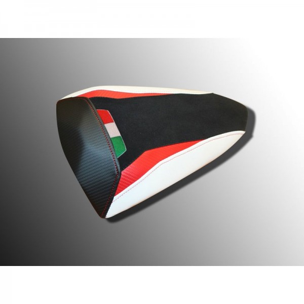 DBK PASSENGER SEAT COVER BLACK RED WHITE FOR DUCATI PANIGALE V4-V4S 2018-2019 PART # CSV4PC01DAW