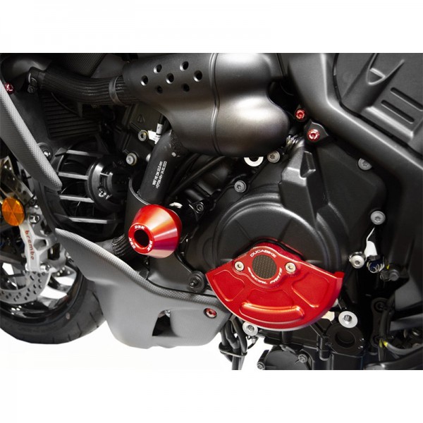 DBK FRAME PROTECTION RED FOR DUCATI DIAVEL V4 2023-2024 PART # PTDV402A