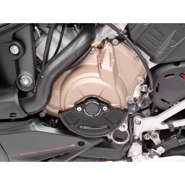 DBK ALTERNATOR PROTECTION SLIDER BLACK FOR DUCATI STREETFIGHTER V4 1100 2020 PART # SLI12D