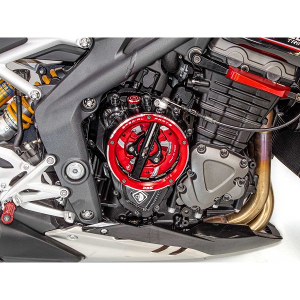 DBK TRIUMPH CLEAR CLUTCH COVER OIL BATH 3D-EVO FOR TRIUMPH SPEED TRIPLE 1200 RS 2024 PART # CCDV11 