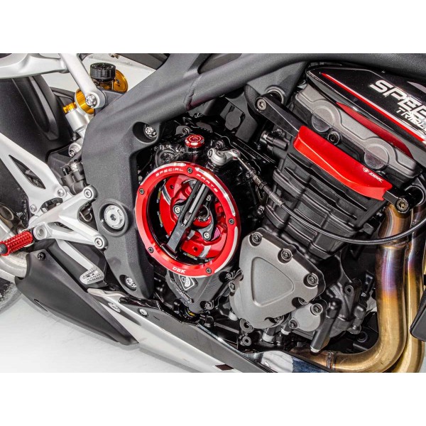 DBK TRIUMPH CLEAR CLUTCH COVER OIL BATH 3D-EVO FOR TRIUMPH SPEED TRIPLE 1200 RS 2024 PART # CCDV11 