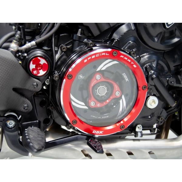 DBK CLEAR CLUTCH COVER FOR DUCATI PANIGALE V4 2024-2025 PART # CCV401 