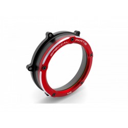 Ducabike Clear Clutch Cover For Panigale V4 Black-Red Part # CCV401DA