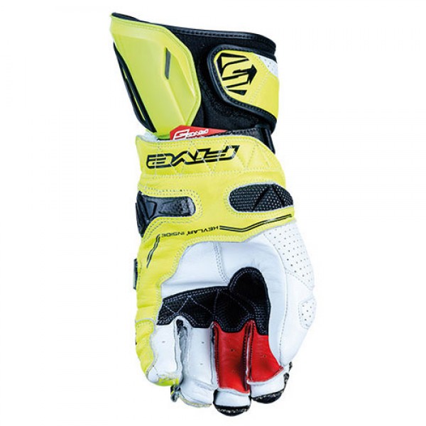 FIVE RFX RACE WHITE YELLOW FLUO GLOVES 