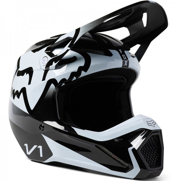 FOX V1 LEED BLACK WHITE HELMET