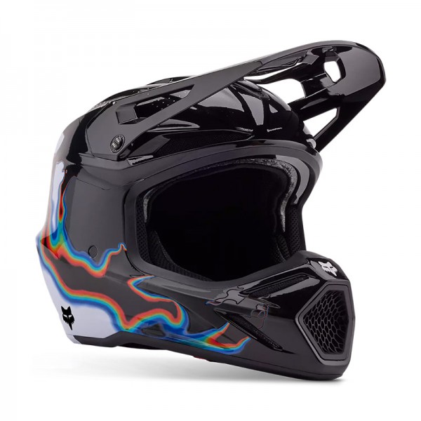 FOX V3 RS SCANS WHITE BLACK HELMET