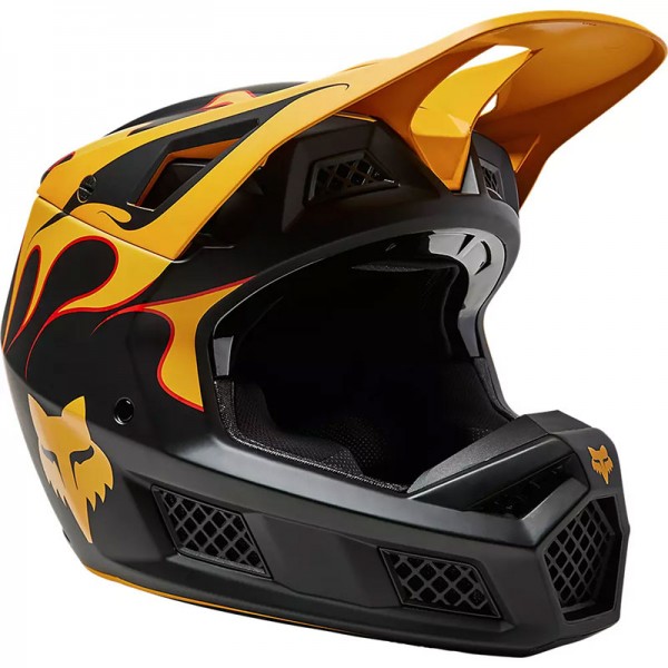 FOX V3 RS SUPR TRIK BLACK YELLOW HELMET
