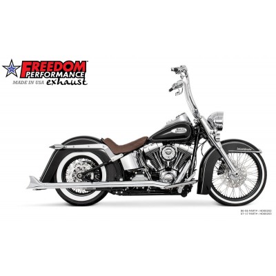 FREEDOM PERFORMANCE 2.5 CLASSIC SHARKTAIL TRUE-DUALS FULL SYSTEM FOR HARLEY SOFTAIL 1986-2017 PART # HD00203