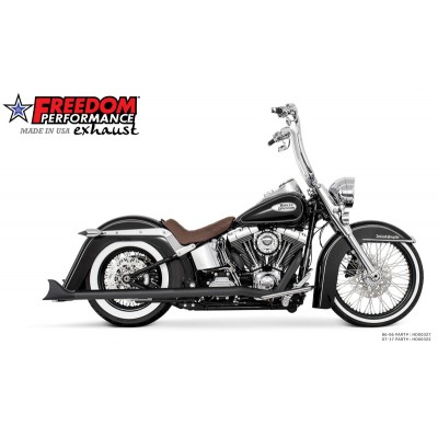 FREEDOM PERFORMANCE 2.5 CLASSIC SHARKTAIL TRUE-DUALS FULL SYSTEM FOR HARLEY SOFTAIL 1986-2017 PART # HD00322