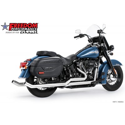 FREEDOM PERFORMANCE 2.5 UPSWEPT TRUE-DUAL COMPLETE SYSTEM M8 FOR HARLEY SOFTAIL PART # HD00937