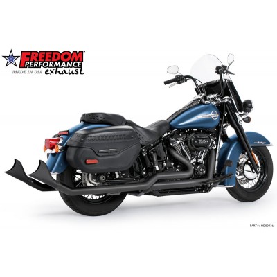 FREEDOM PERFORMANCE 2.5 UPSWEPT TRUE-DUAL COMPLETE SYSTEM M8 FOR HARLEY SOFTAIL PART # HD00940