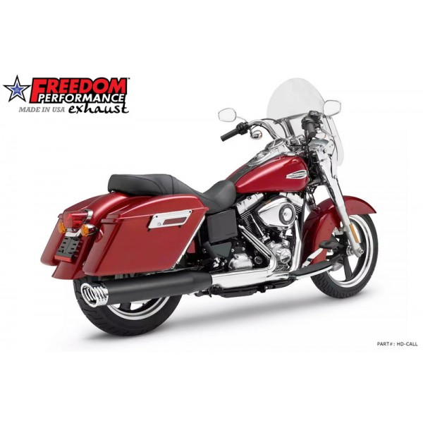 FREEDOM PERFORMANCE SWITCHBACK LOWRIDER SINGLE 4 SLIP-ONS FOR HARLEY DYNA PART # HD-CALL