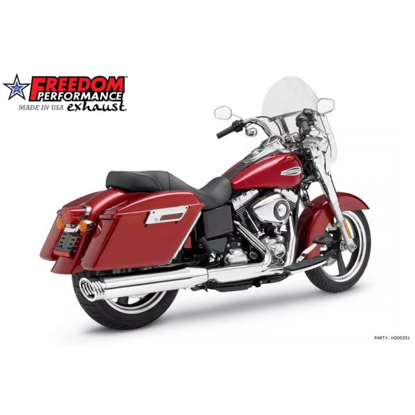 FREEDOM PERFORMANCE SWITCHBACK LOWRIDER SINGLE 4 SLIP-ONS FOR HARLEY DYNA PART # HD00351 FREEDOM PERFORMANCE SWITCHBACK LOWRIDER SINGLE 4 SLIP-ONS FOR HARLEY DYNA PART # HD00351