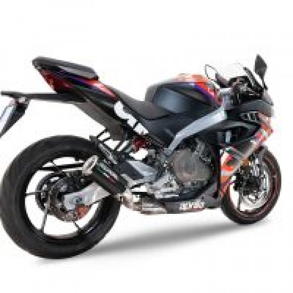 GPR EXHAUST M3 BLACK TITANIUM RACING FULL SYSTEM EXHAUST INCLUDING REMOVABLE DB KILLER APRILIA RS 457 2024-2025 PART # A.78.CAT.M3.BT