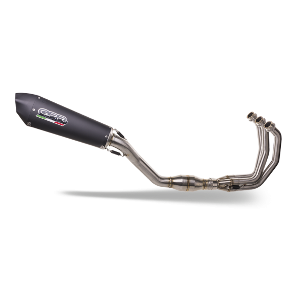 GPR EXHAUST GP EVO4 BLACK TITANIUM COMPLETE APPROVED EXHAUST SUPPLIED WITH DB KILLER FOR TRIUMPH DAYTONA 660 2023-2025 PART # E5.T.100.CAT.GPAN.BLT