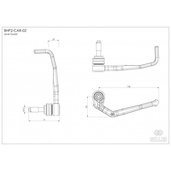 GILLES TOOLING BRAKE LEVER GUARD CARBON FOR BMW S1000RR 2023-2024 PART # BHP2-CAR-02