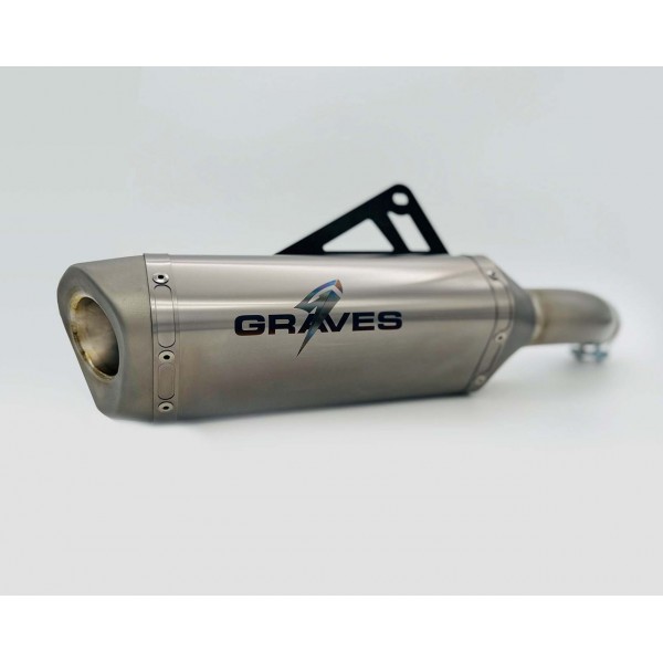 GRAVES CAT-BACK SLIP-ON TITANIUM EXHAUST FOR KAWASAKI ZX-4R PART # EXK-23ZX4-CBTT