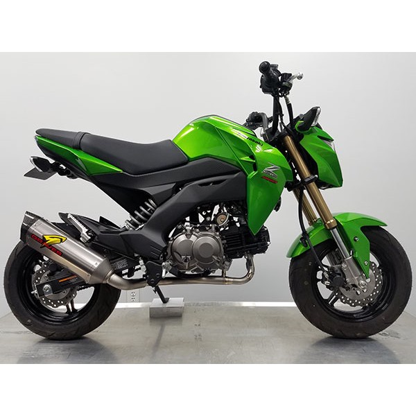 Graves Motorsports Kawasaki Works Cat-Back Slip-On Titanium Exhaust Z125 Pro 2017-2019 Part #EXK-18Z125-FTT