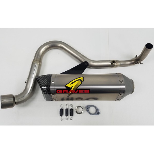 Graves Motorsports Kawasaki Works Cat-Back Slip-On Titanium Exhaust Z125 Pro 2017-2019 Part #EXK-18Z125-FTT