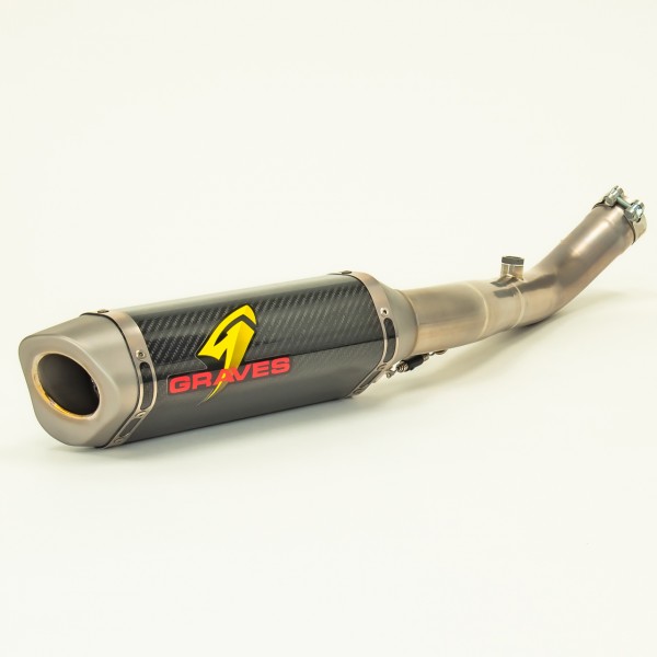 Graves Motorsports Kawasaki Works S2 Titanium Cat-Back Eliminator Carbon Exhaust For Zx10R2016-2020 Part #EXK-16ZX1-CETC