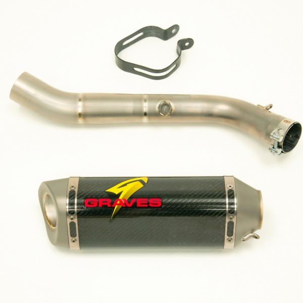 Graves Motorsports Kawasaki Works S2 Titanium Cat-Back Eliminator Carbon Exhaust For Zx10R2016-2020 Part #EXK-16ZX1-CETC