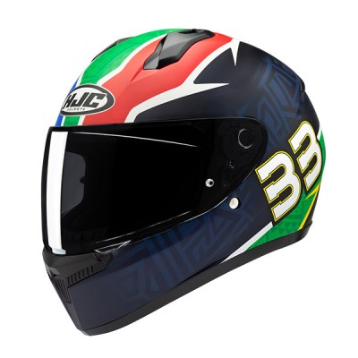 HJC C10 BB33 GREEN RED HELMET