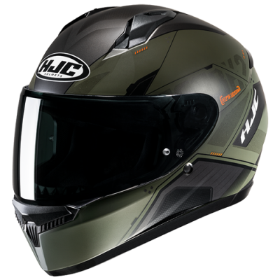 HJC C10 INKA GREEN ORANGE HELMET